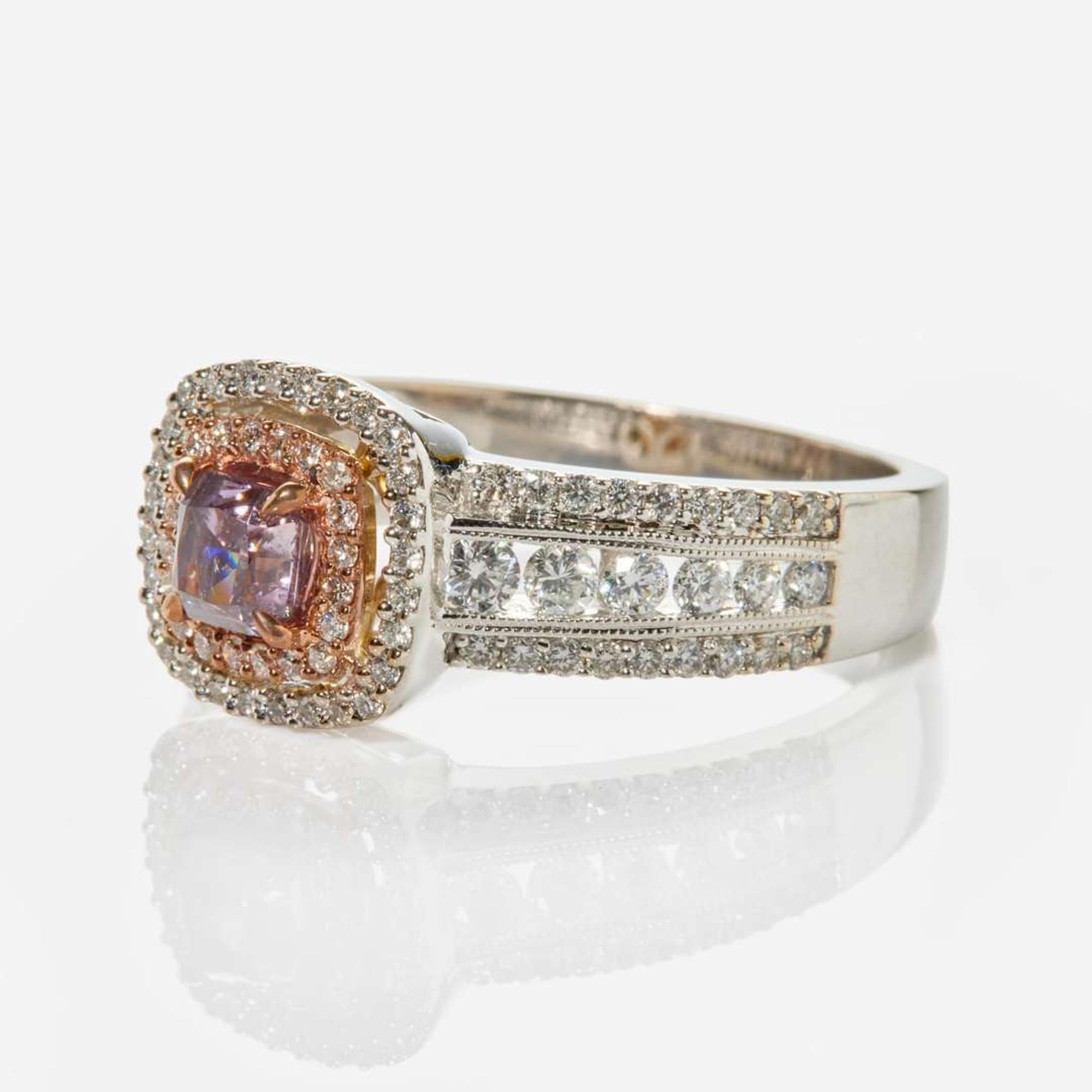 A White Gold, Diamond, and Colored Diamond Ring