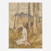 [Children's & Illustrated] [Rackham, Arthur] Female Nude in a Wooded Landscape