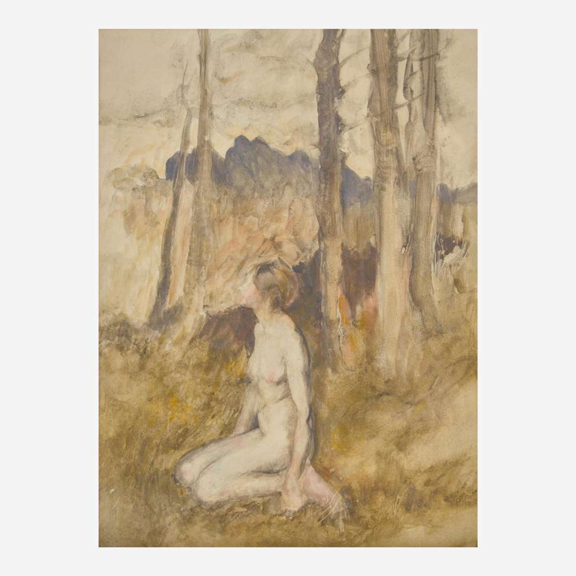[Children's & Illustrated] [Rackham, Arthur] Female Nude in a Wooded Landscape