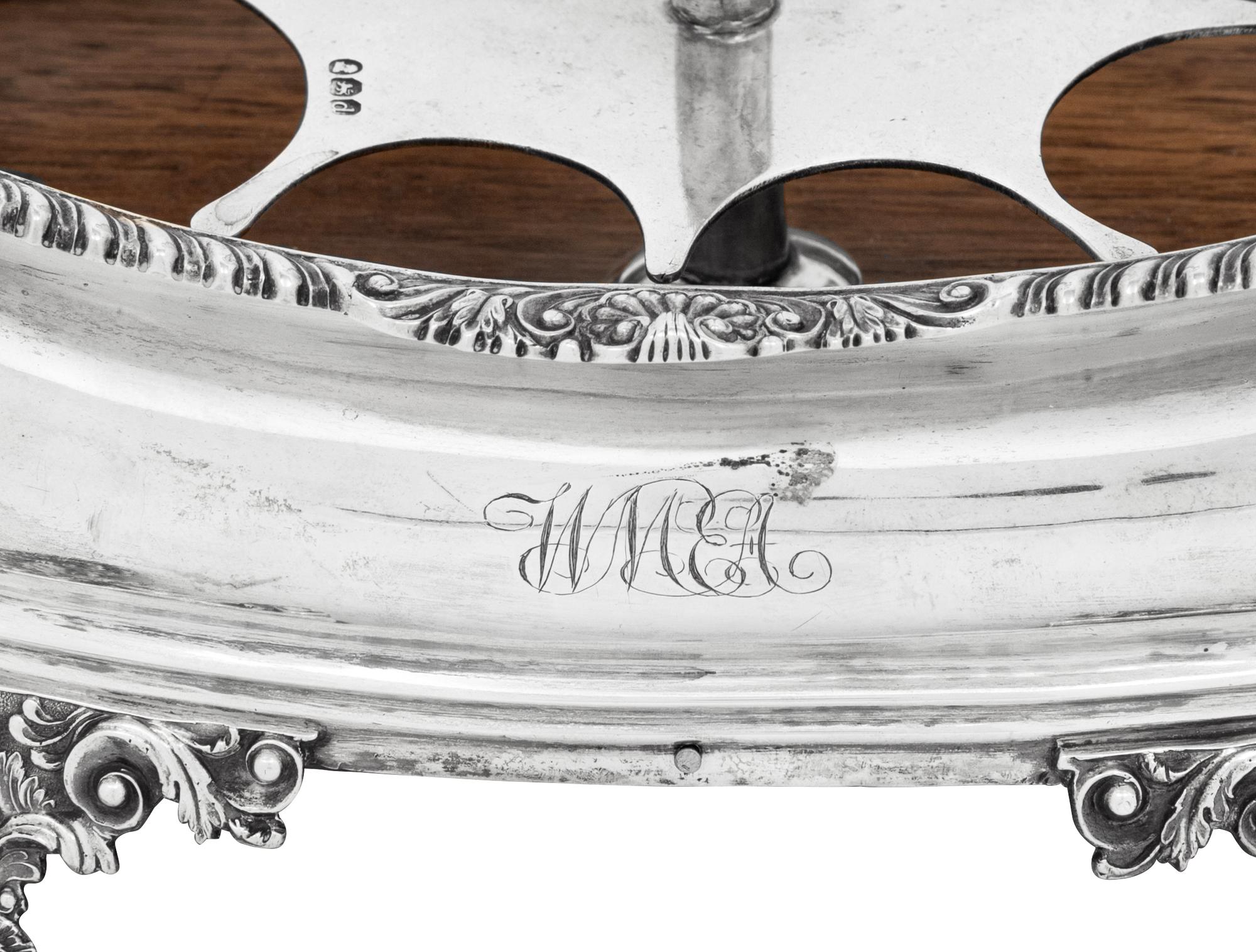 A George III Silver Cruet Caddy