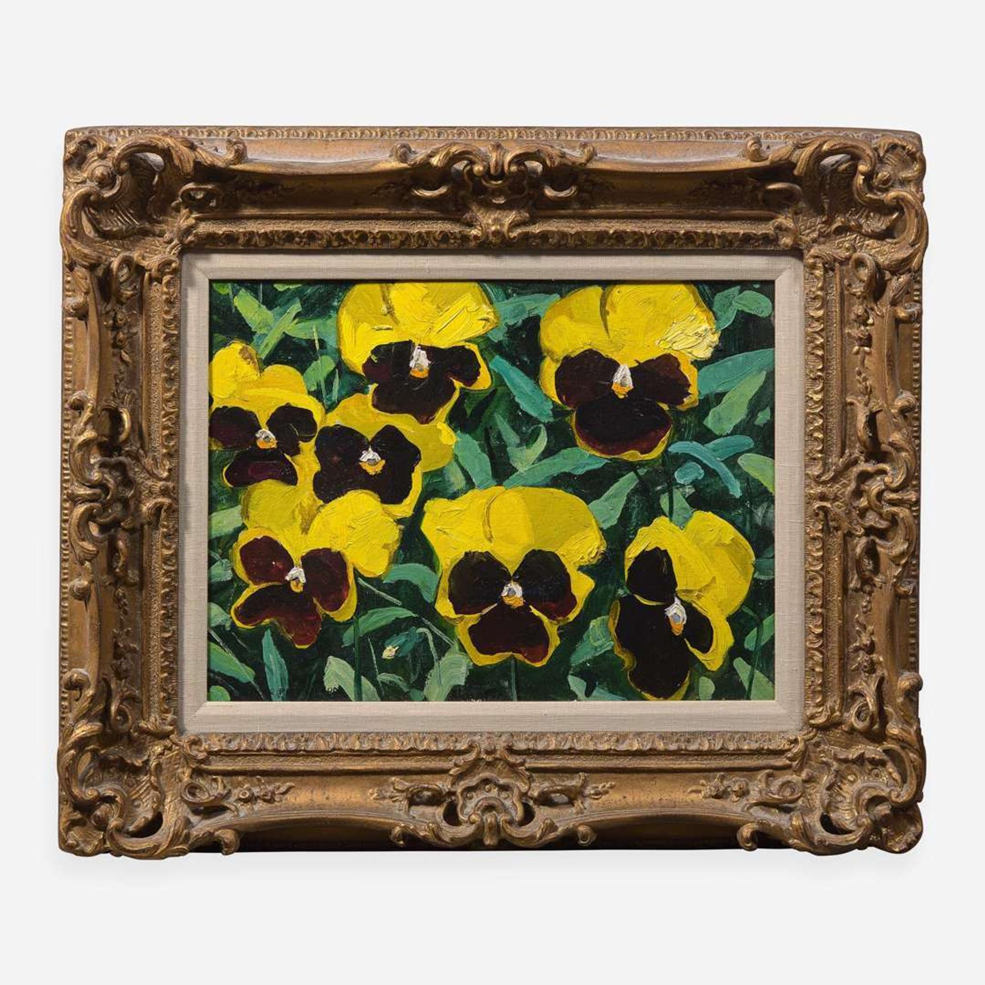 Jane Peterson (American, 1876–1965) Still Life with Yellow and Black Pansies
