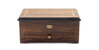 A Swiss Rosewood Cylinder Music Box, REUGE, Height 4 7/8 x width 10 3/8 x depth 6 3/8 inches. — REUGE,