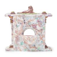 A Staffordshire Pink Sunderland Lustreware Watch Hutch