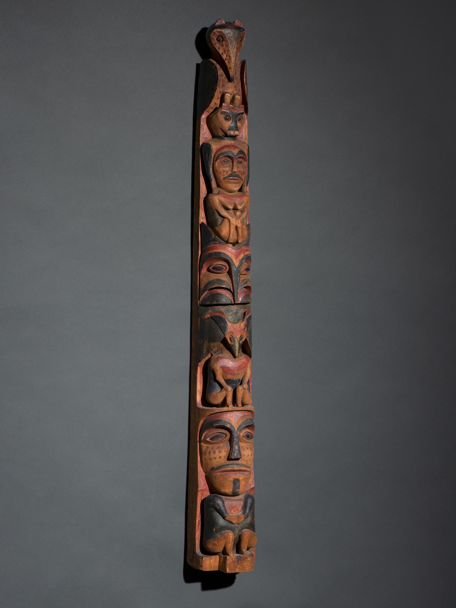 Northwest Coast Painted Model Totem Pole