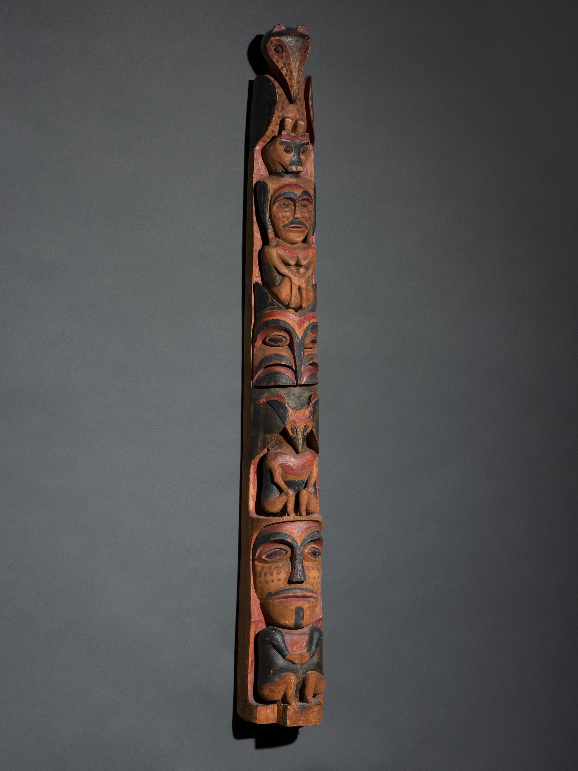 Northwest Coast Painted Model Totem Pole
