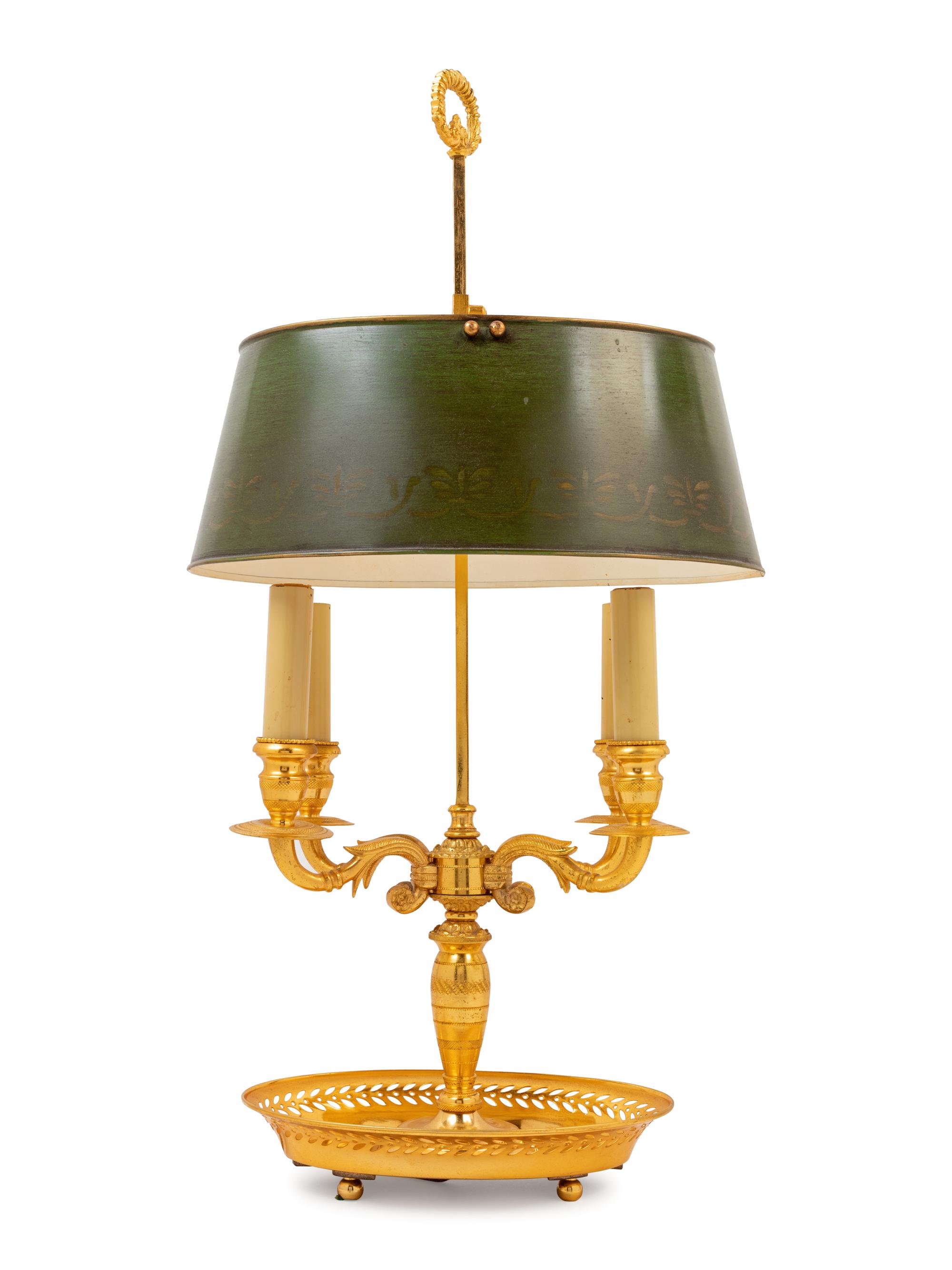 A Gilt Bronze Bouillotte Lamp