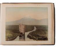 [EARLY PHOTOGRAPHY]. Album containing 50 hand-colored photographs of Japan.