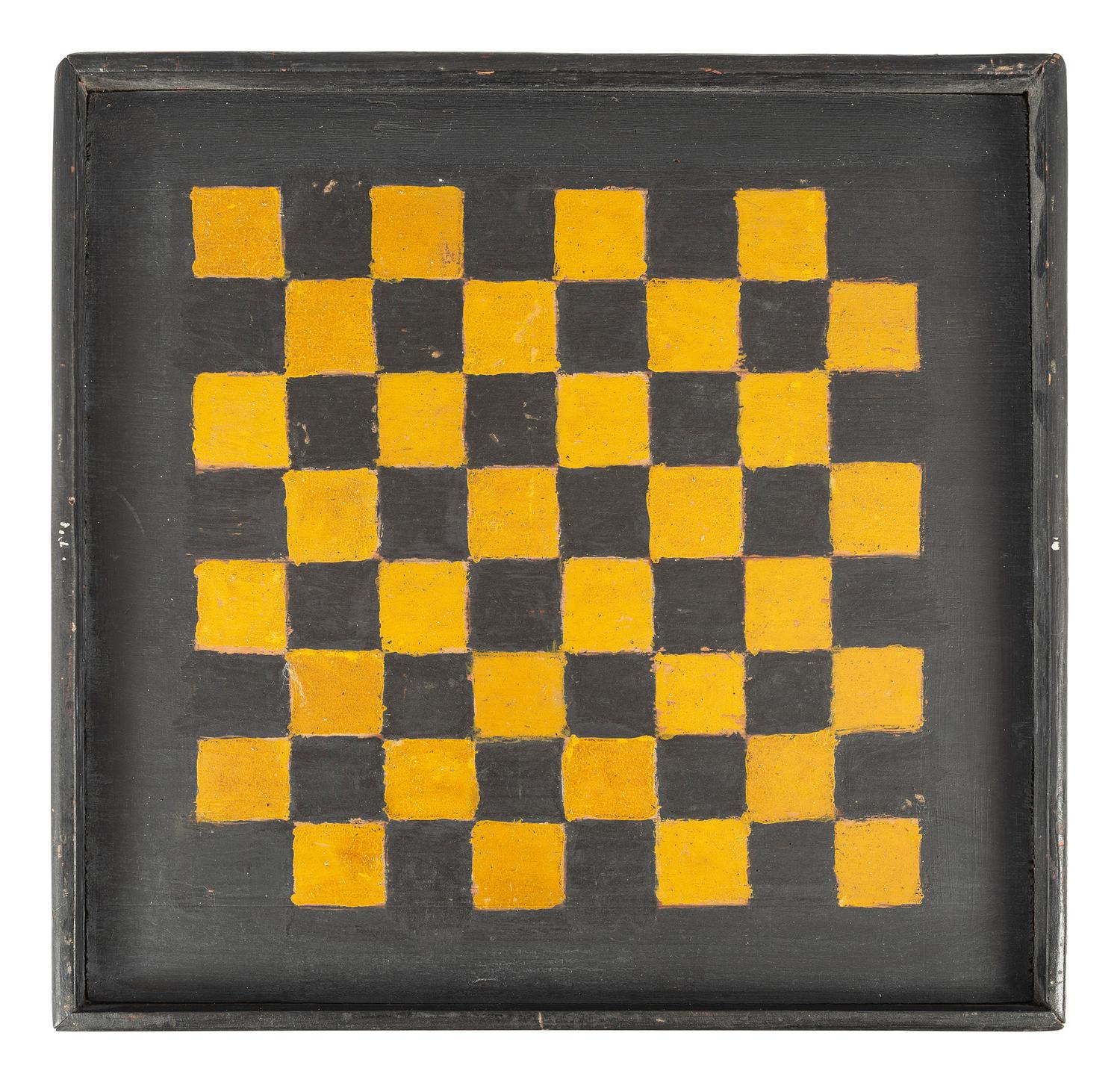Three Polychrome Paint Decorated Game Boards