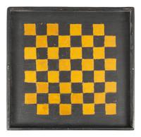 Three Polychrome Paint Decorated Game Boards