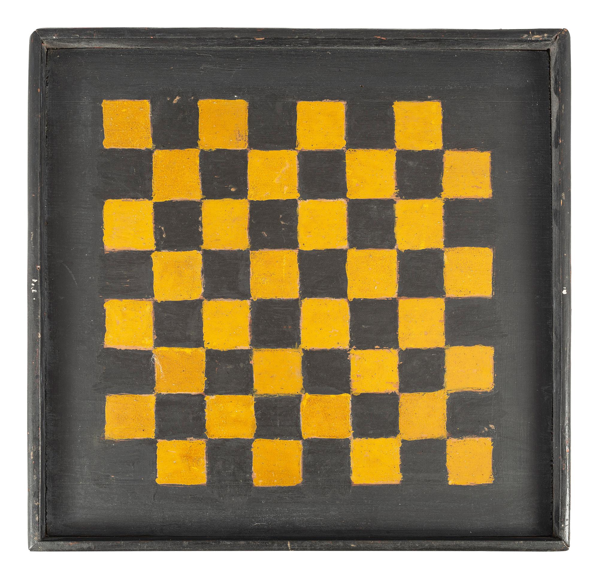 Three Polychrome Paint Decorated Game Boards