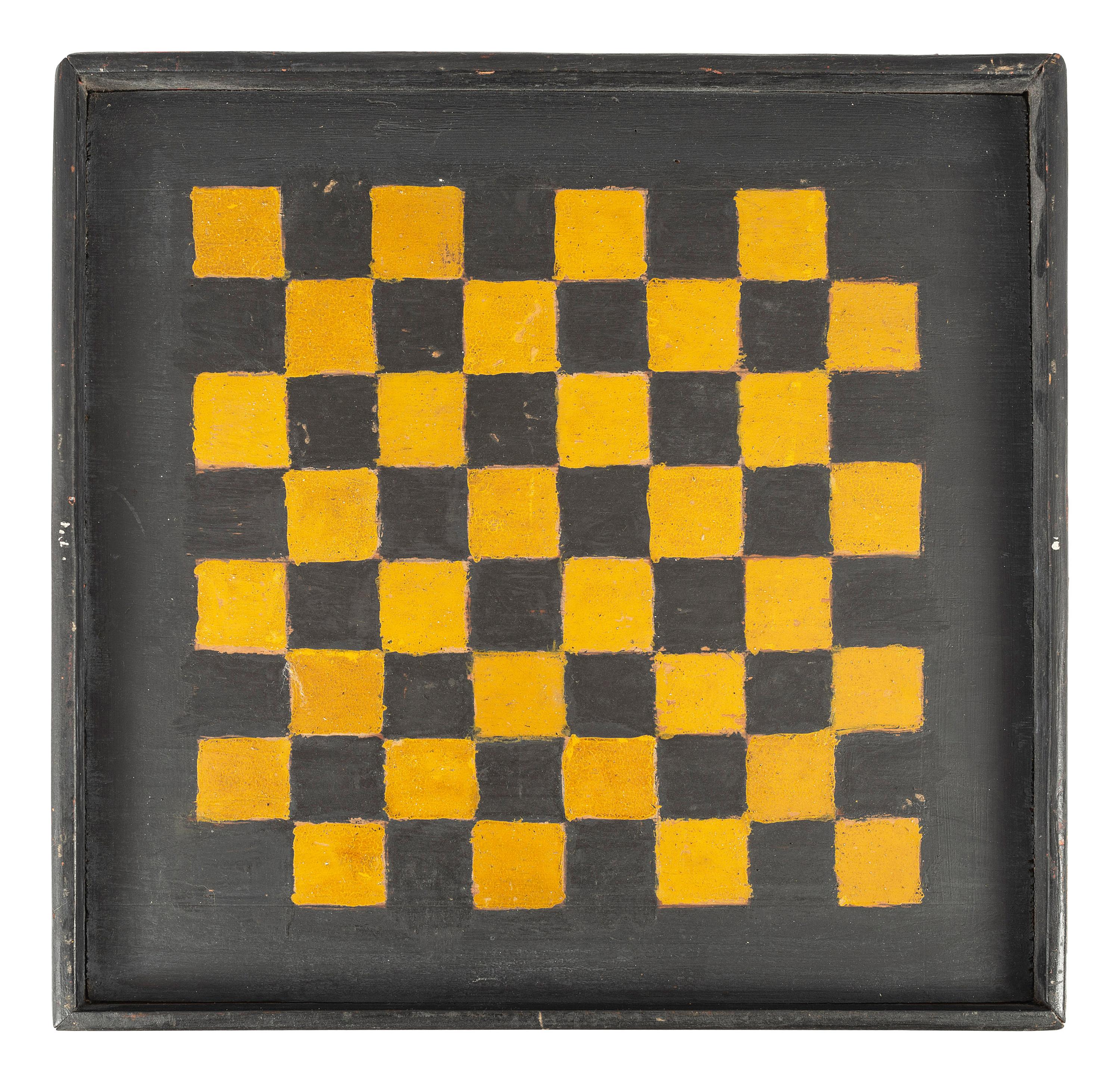 Three Polychrome Paint Decorated Game Boards