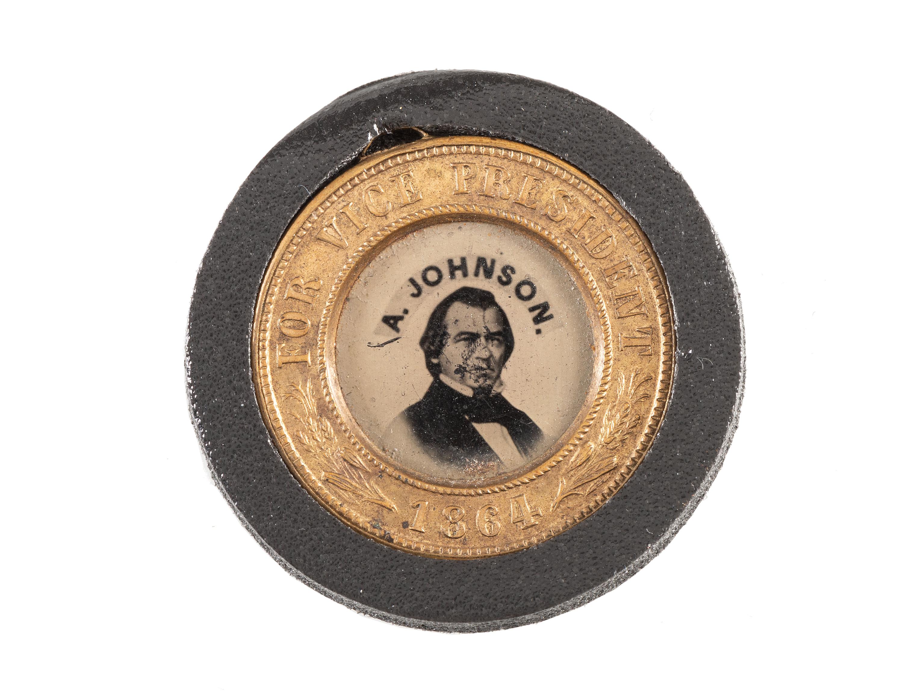 [LINCOLN, Abraham (1809-1865)]. Abraham Lincoln and Andrew Johnson campaign ferrotype. 1864.