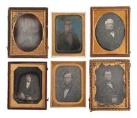 [EARLY PHOTOGRAPHY]. 24 quarter and sixth plate daguerreotypes of men of varying ages.