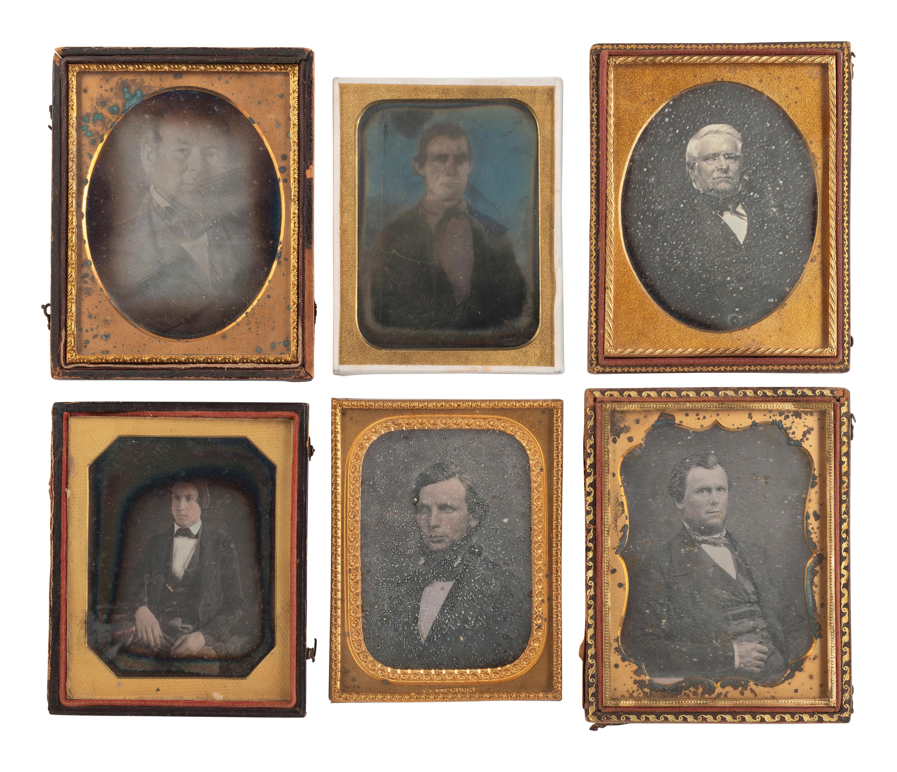 [EARLY PHOTOGRAPHY]. 24 quarter and sixth plate daguerreotypes of men of varying ages.