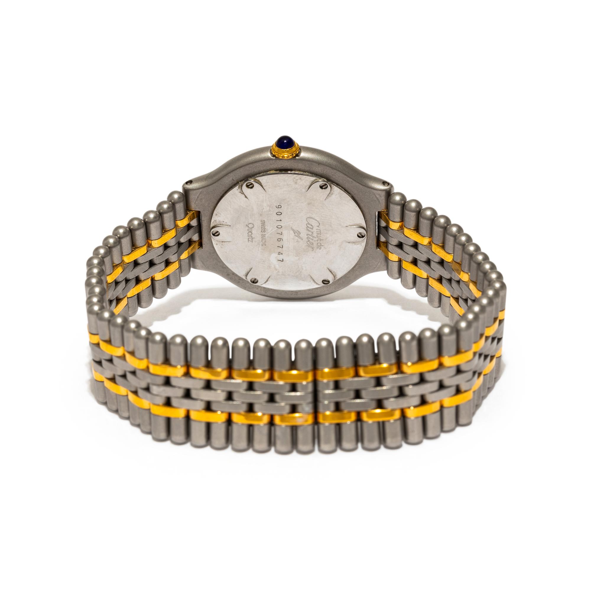 CARTIER, STAINLESS STEEL AND YELLOW GOLD 'MUST DE CARTIER 21' WATCH