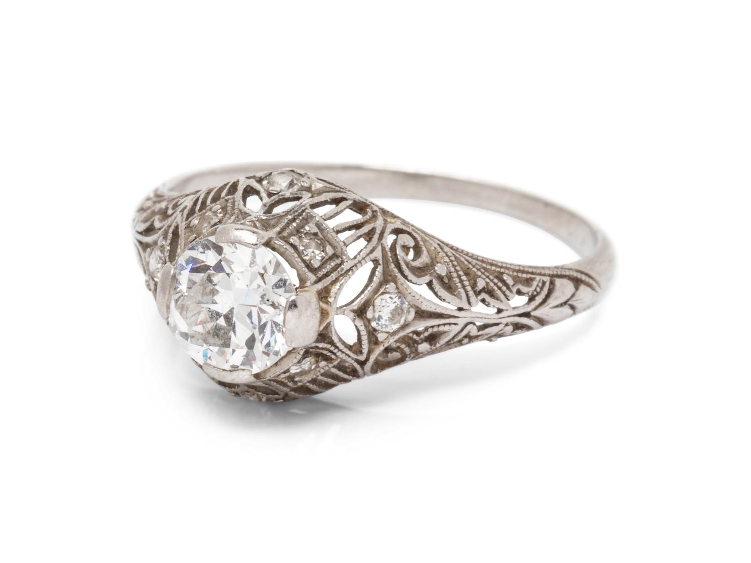 An Antique Platinum and Diamond Ring,