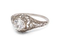An Antique Platinum and Diamond Ring,