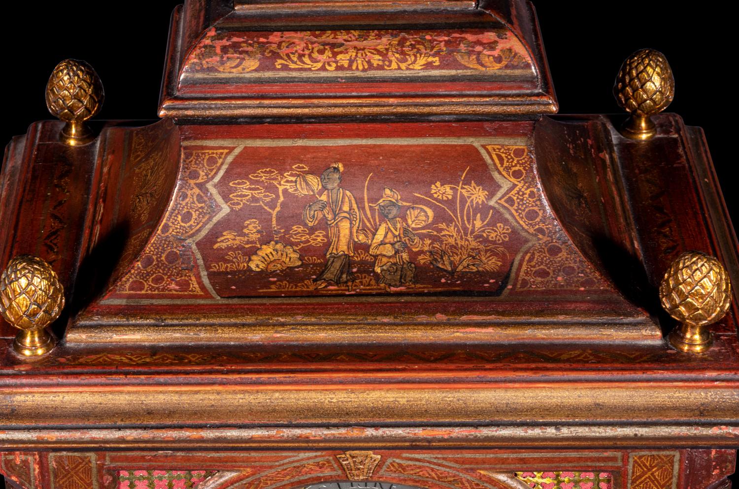 An English Lacquered Bracket Clock, Robert Ward