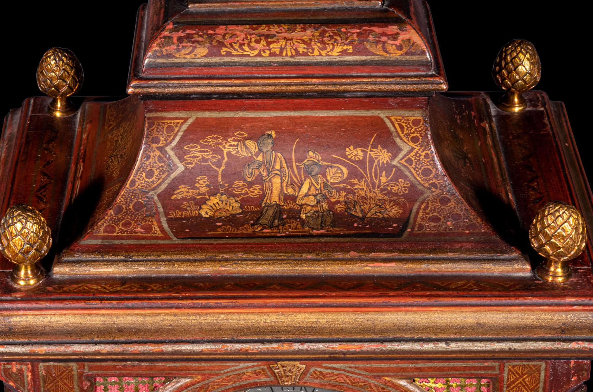 An English Lacquered Bracket Clock, Robert Ward