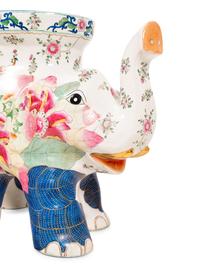 A Chinese Export Porcelain "Tobacco Leaf" Elephant-Form Garden Seat