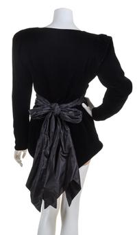 A Jean Louis Scherrer Black Velvet Evening Jacket, Size 44.