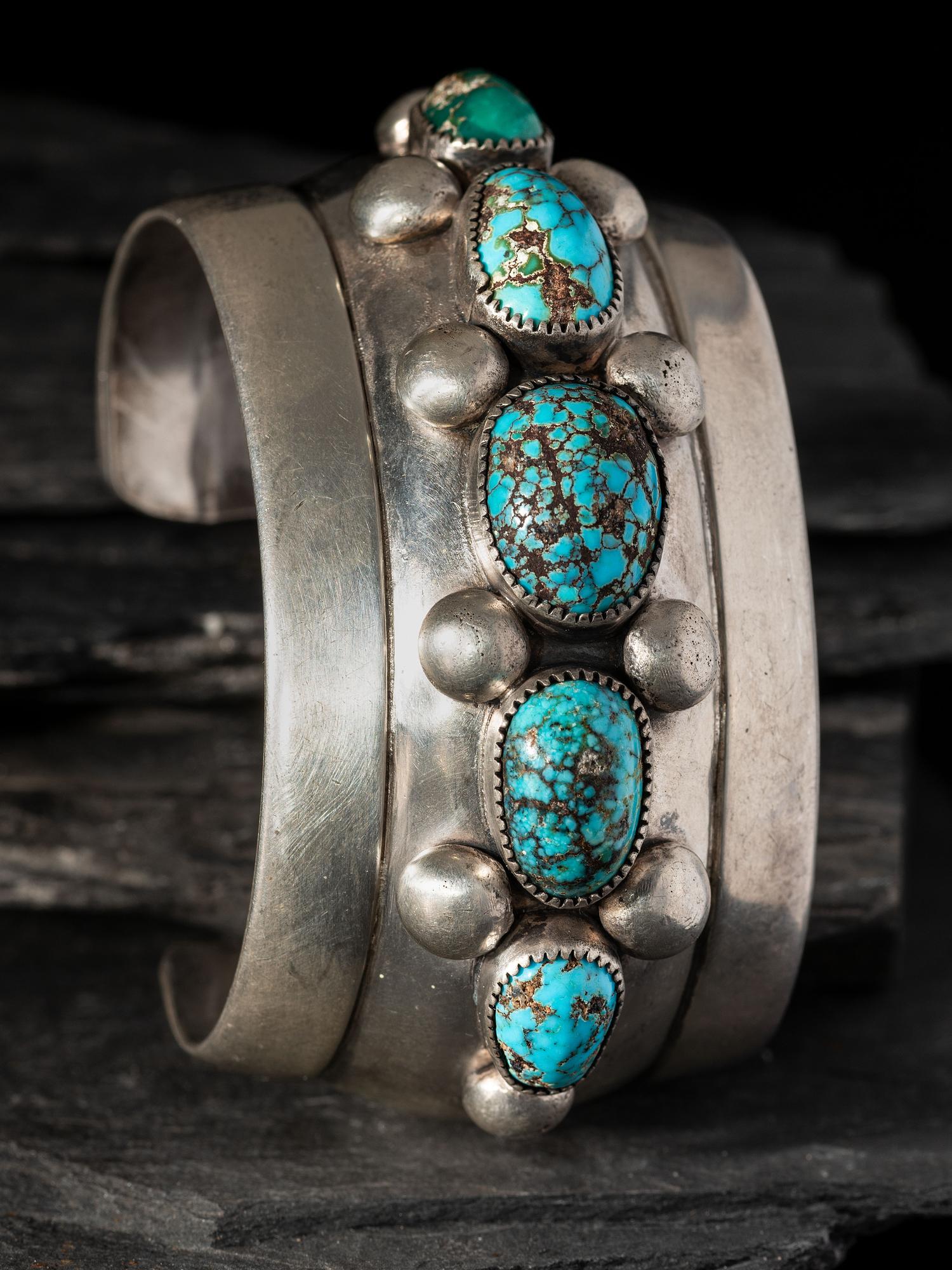 Sterling Silver and #8 Turquoise Cuff Bracelet