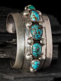 Sterling Silver and #8 Turquoise Cuff Bracelet