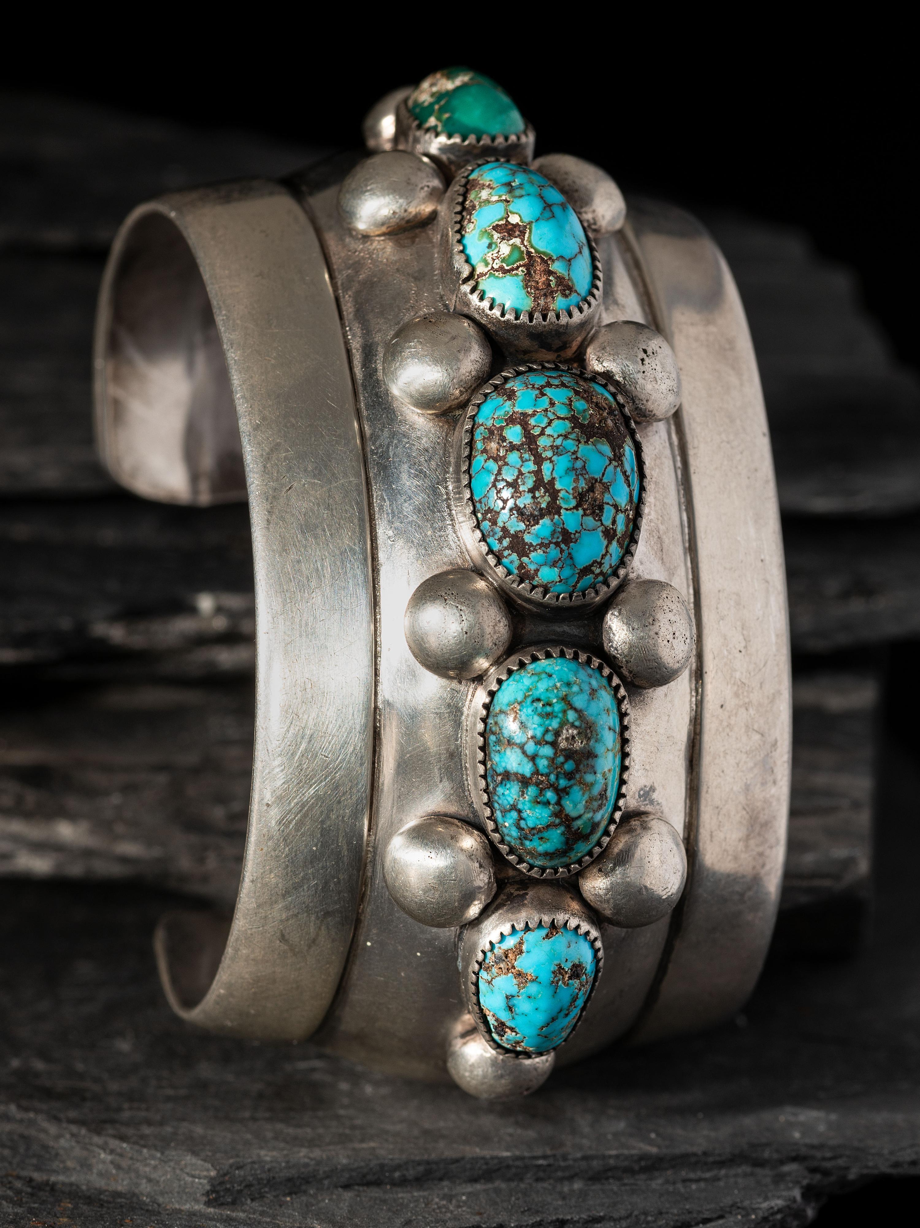 Sterling Silver and #8 Turquoise Cuff Bracelet