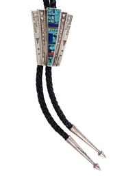 Sterling Silver and Mosaic Inlay Bolo Tie