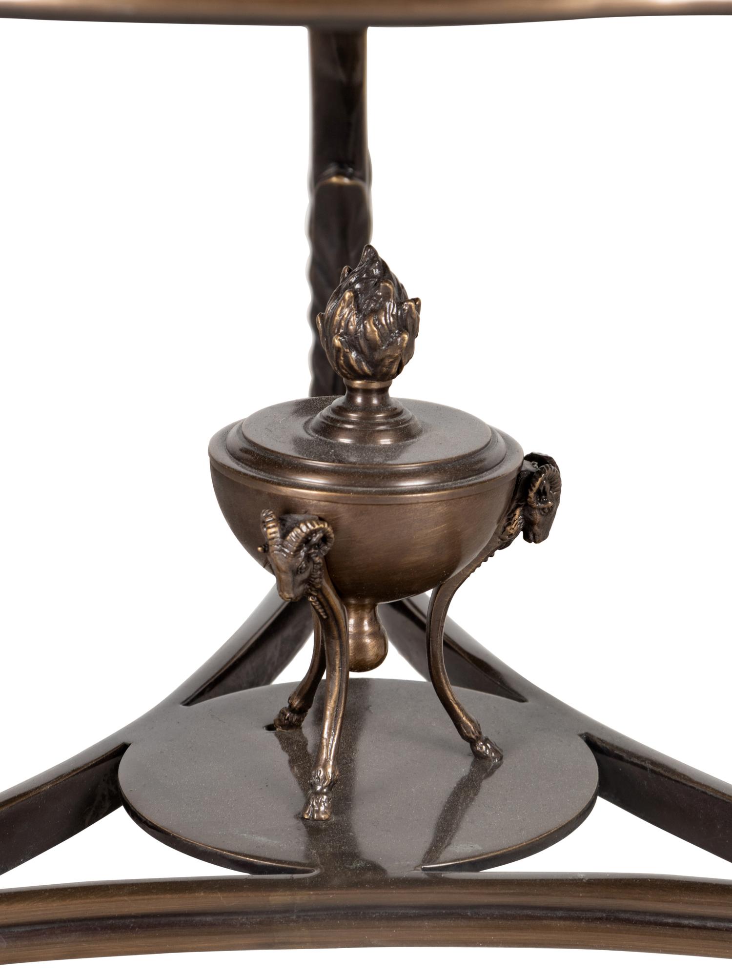 A Neoclassical Style Bronze and Marble Guéridon