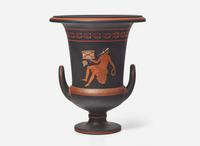 A Wedgwood Encaustic Decorated Black Basalt Handled Vase, UK, circa 1800