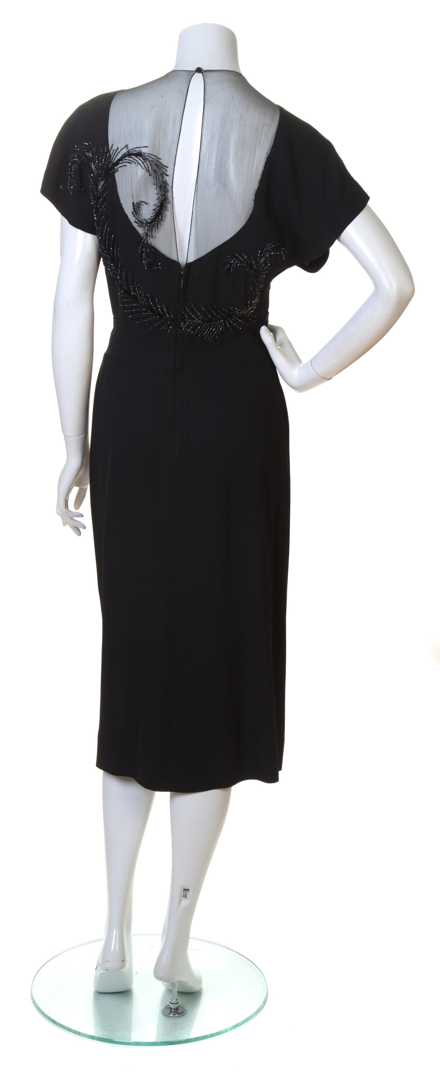 A Gilbert Adrian Black Cocktail Dress, No size.