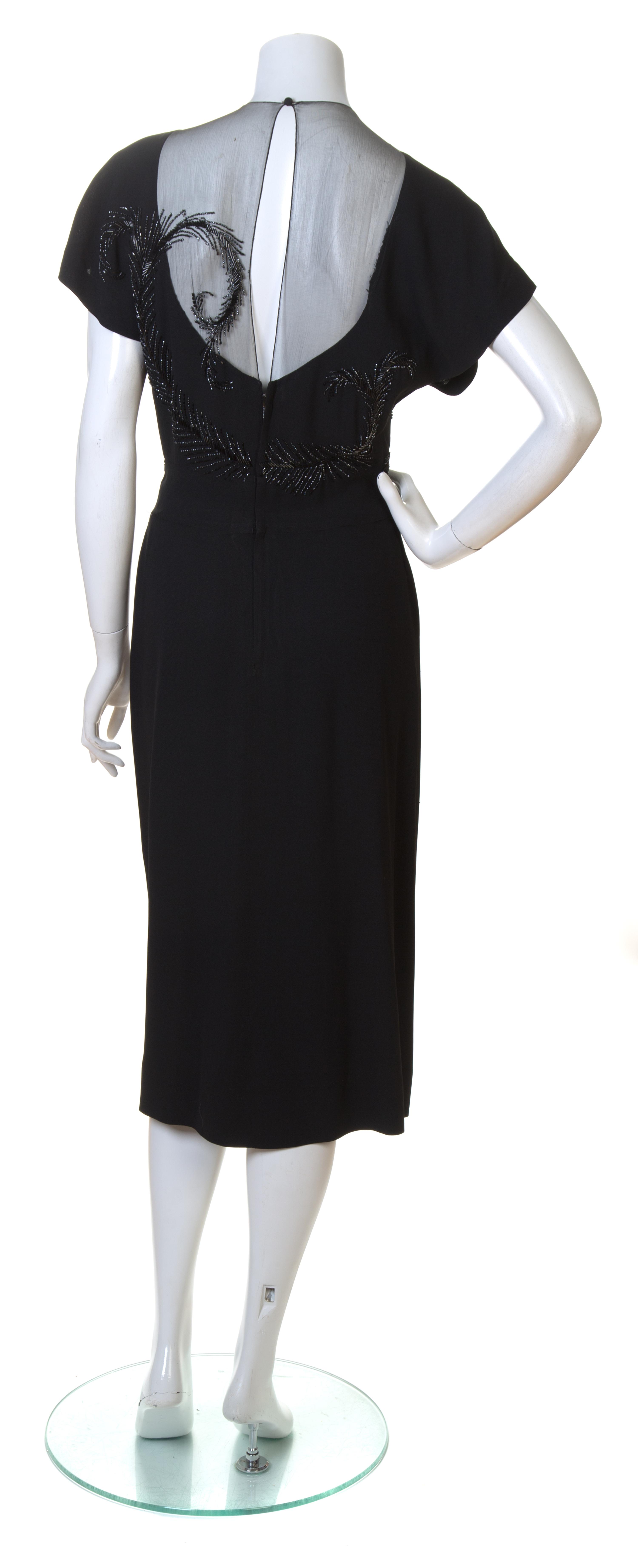 A Gilbert Adrian Black Cocktail Dress, No size.