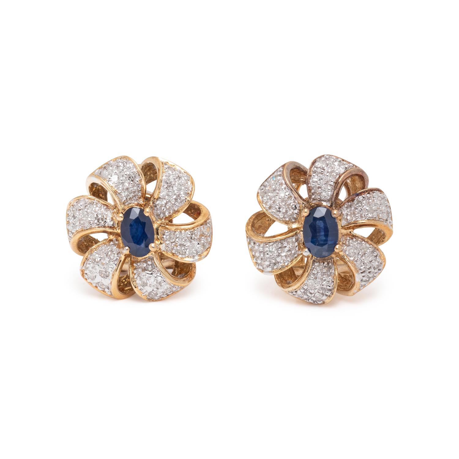 SAPPHIRE AND DIAMOND EARRINGS