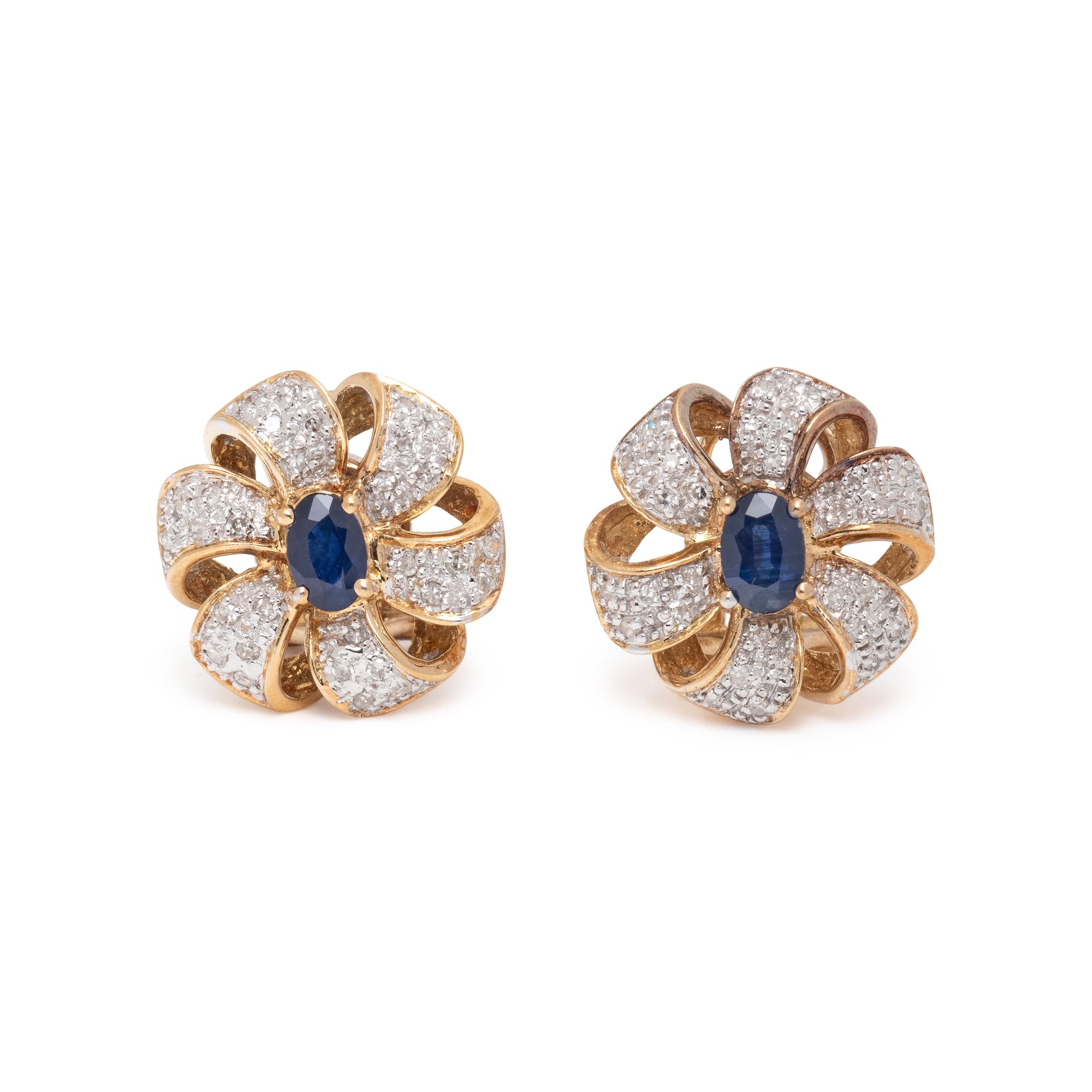 SAPPHIRE AND DIAMOND EARRINGS