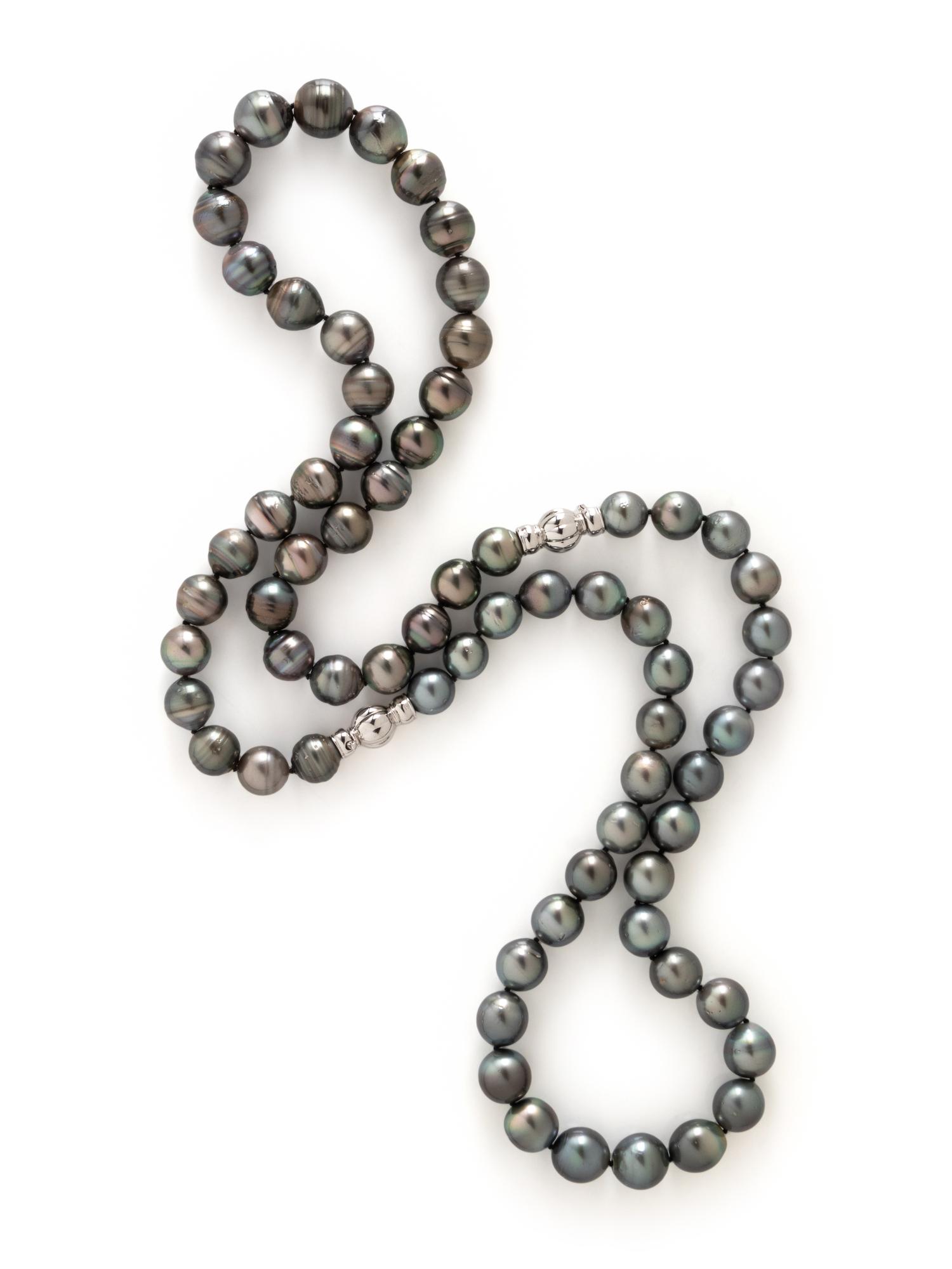 TWO CULTURED TAHITIAN PEARL NECKLACES