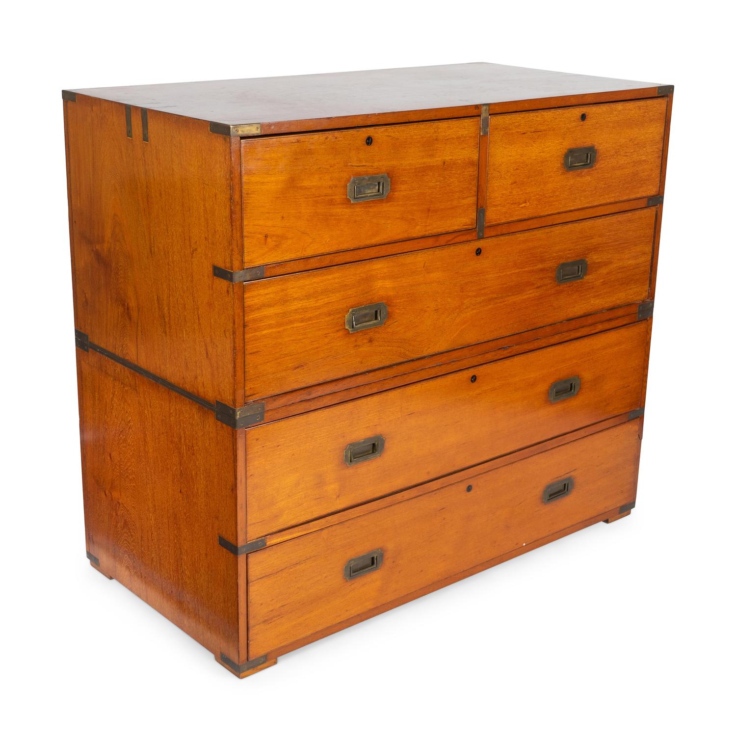 A British Colonial Camphorwood Two-part Campaign Chest — MID 19TH CENTURY