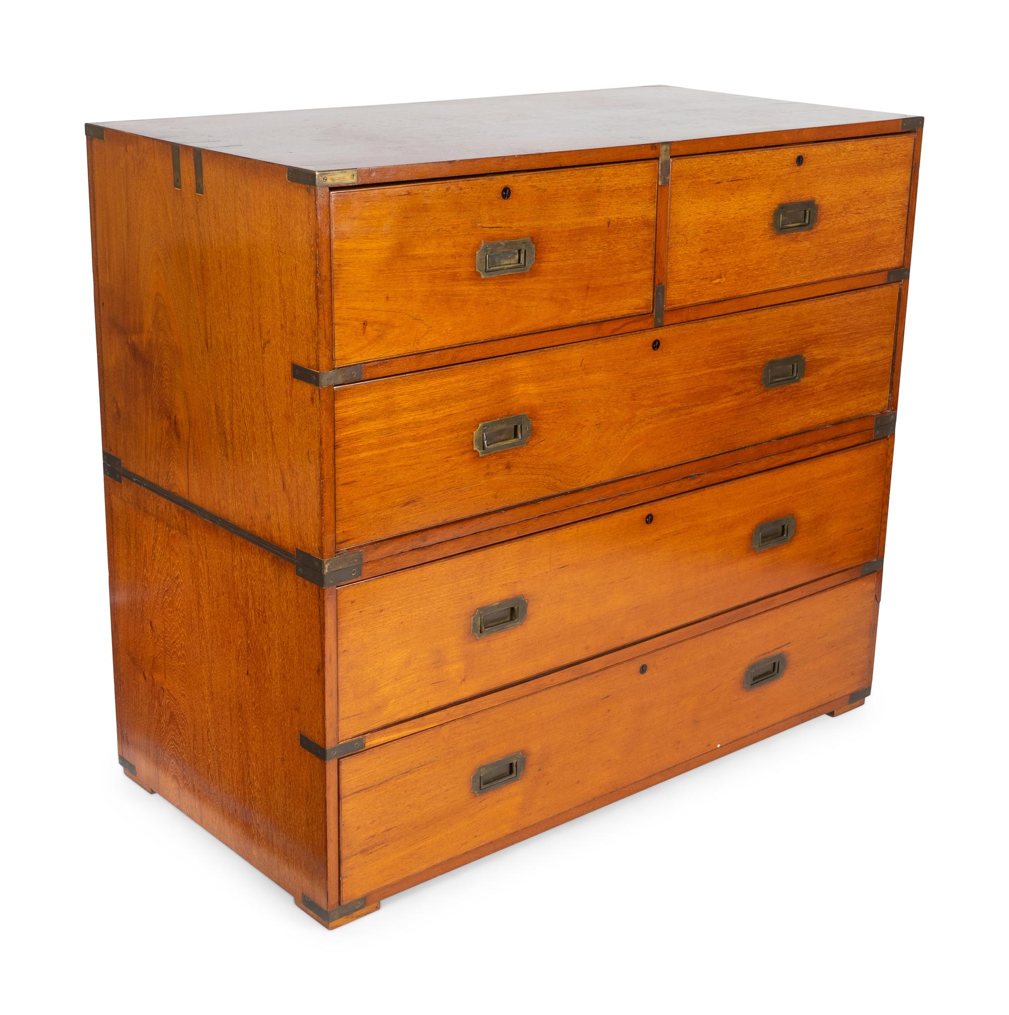 A British Colonial Camphorwood Two-part Campaign Chest — MID 19TH CENTURY