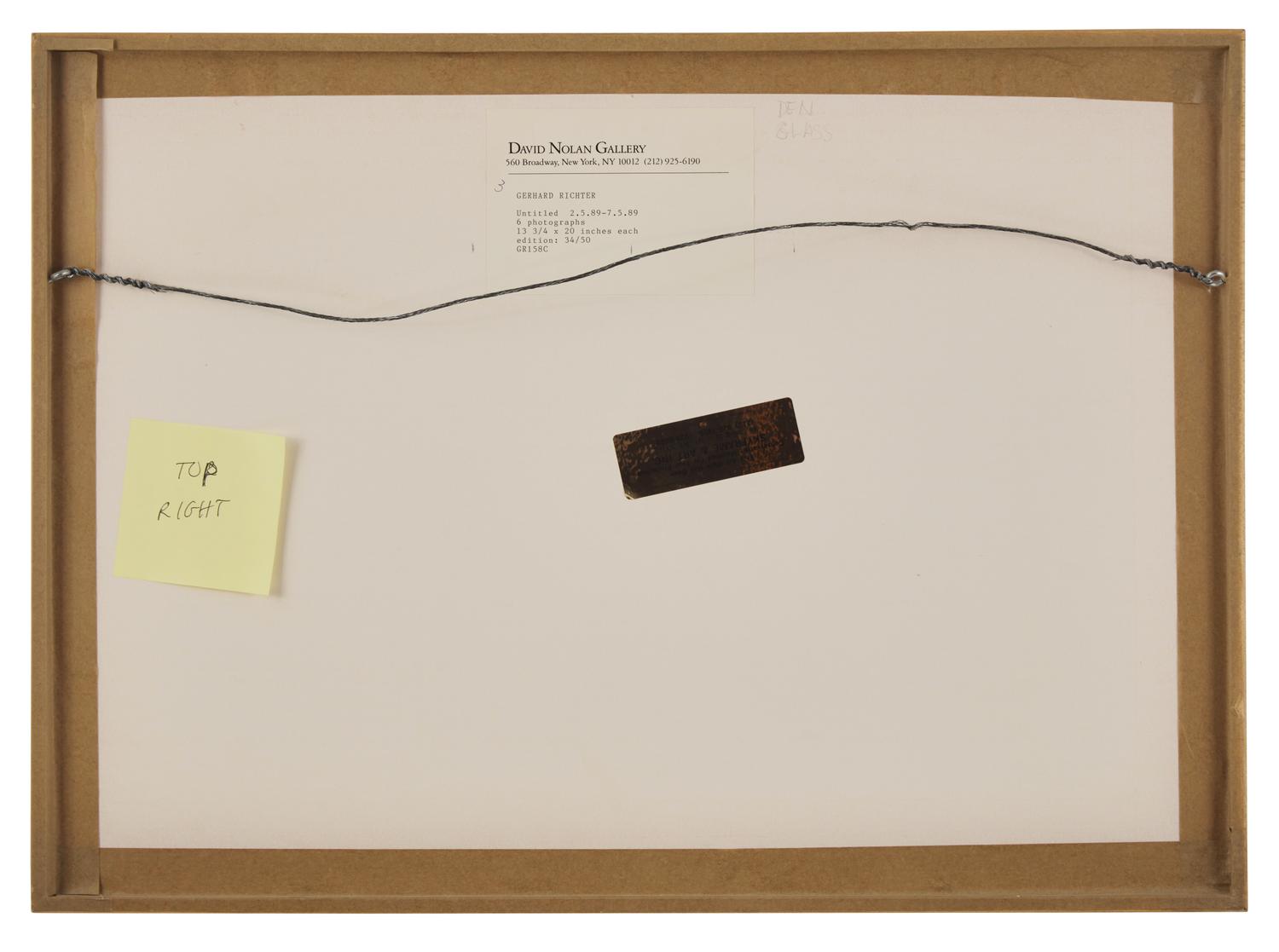 Untitled (2.5.89-7.5.89) (a group of six works), 1989
