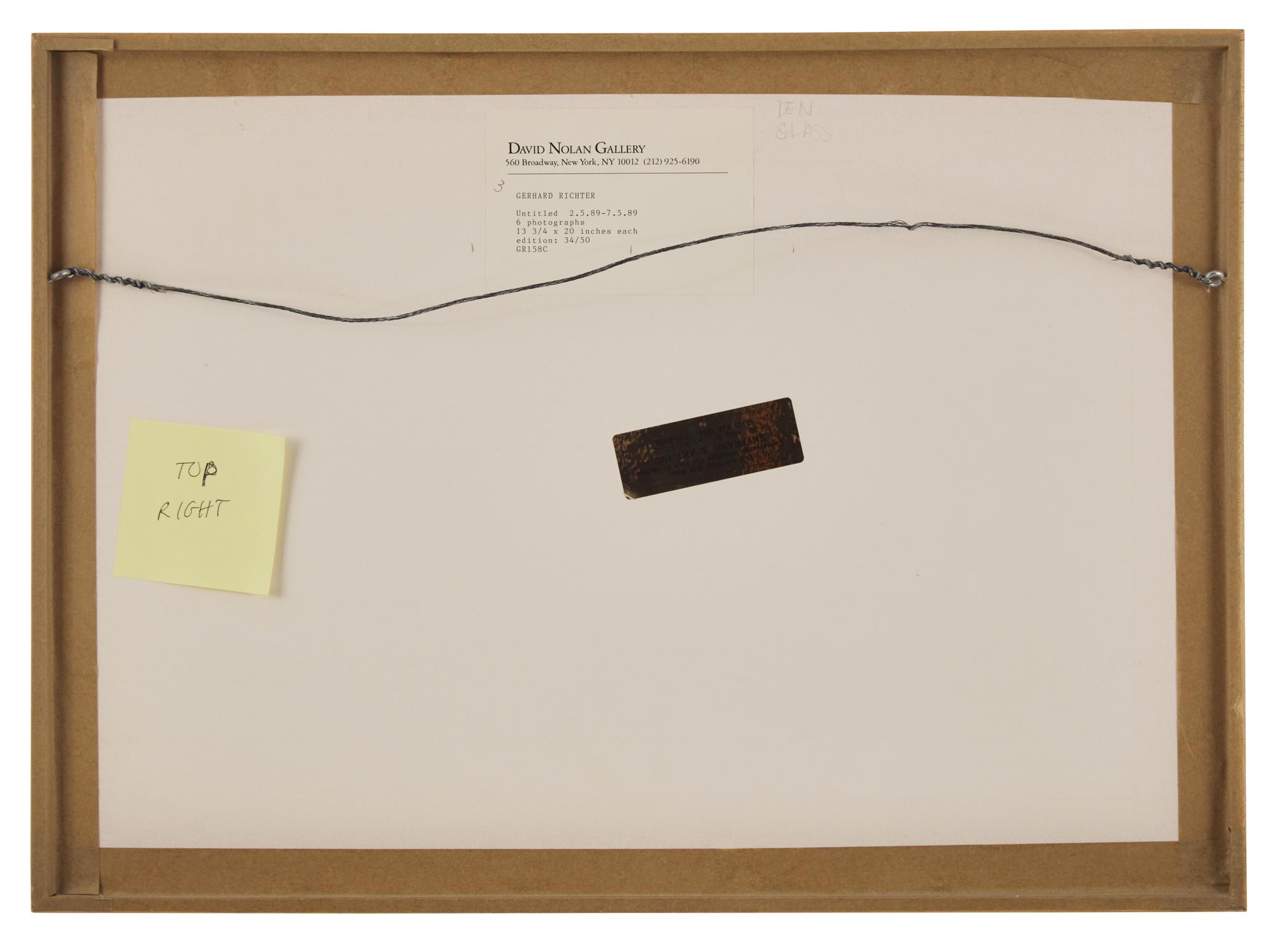 Untitled (2.5.89-7.5.89) (a group of six works), 1989