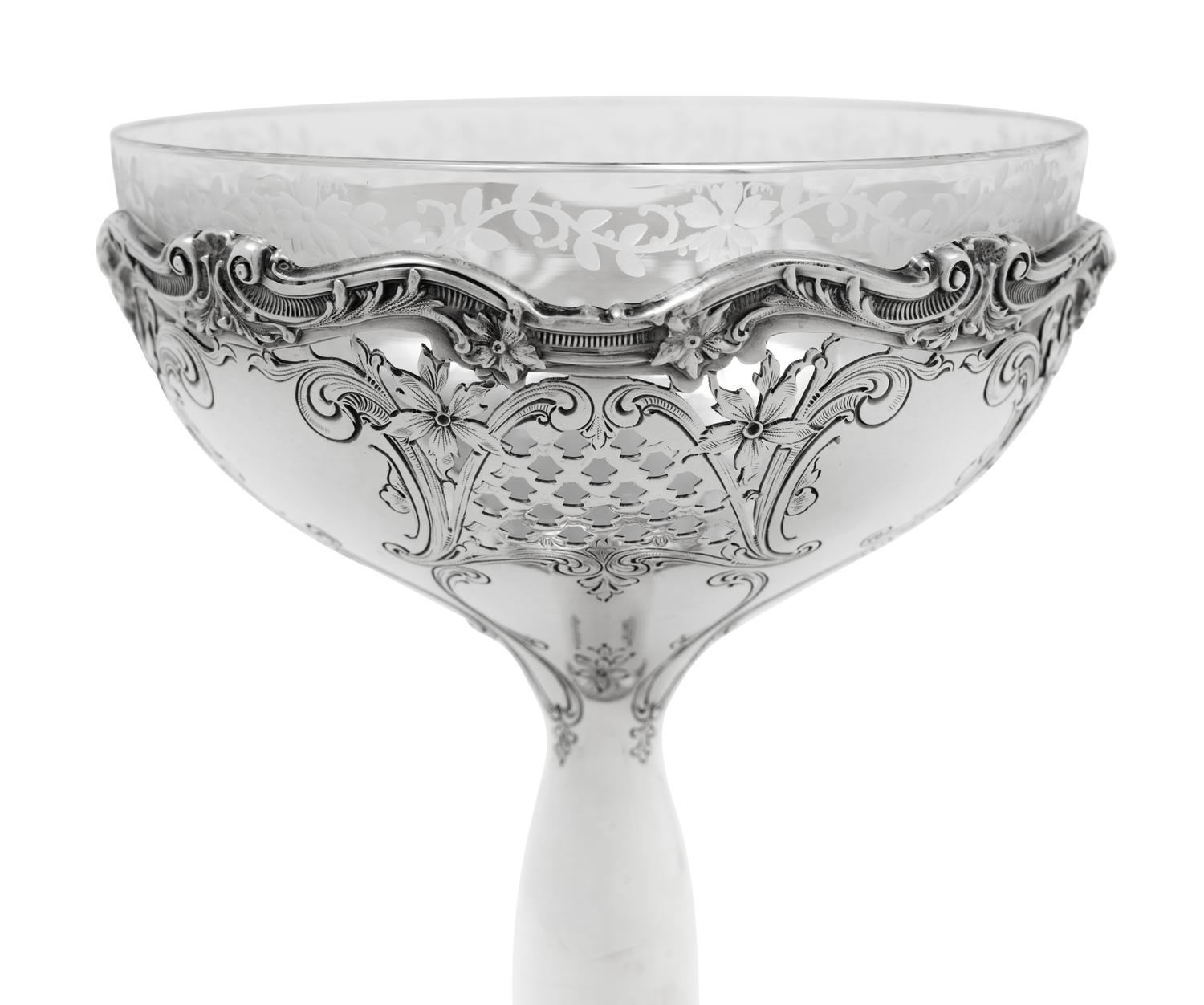 A Set of Six American Silver Wine Stems