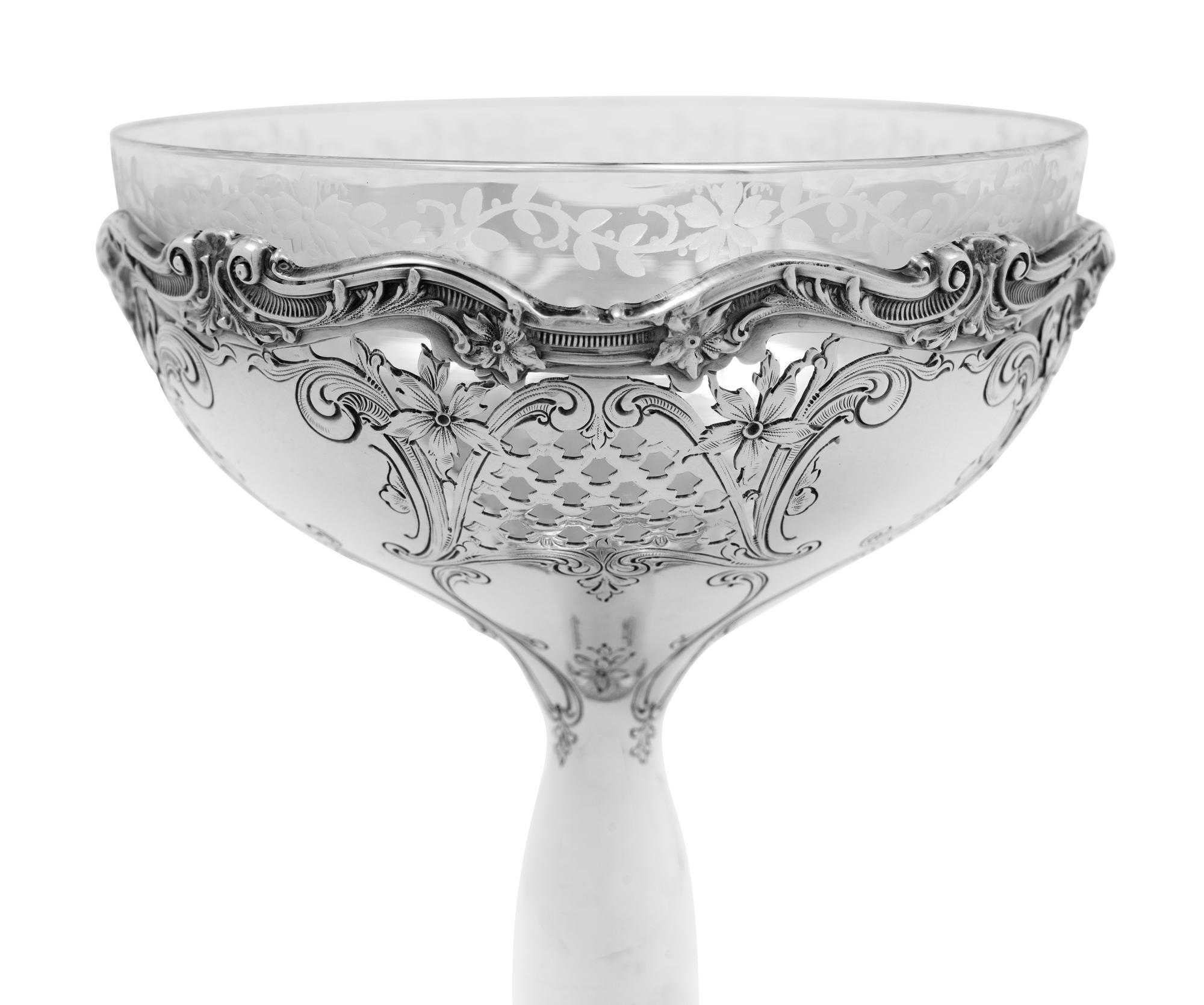 A Set of Six American Silver Wine Stems