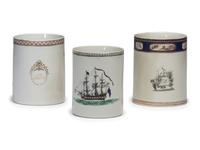 Three Chinese Export Porcelain Mugs