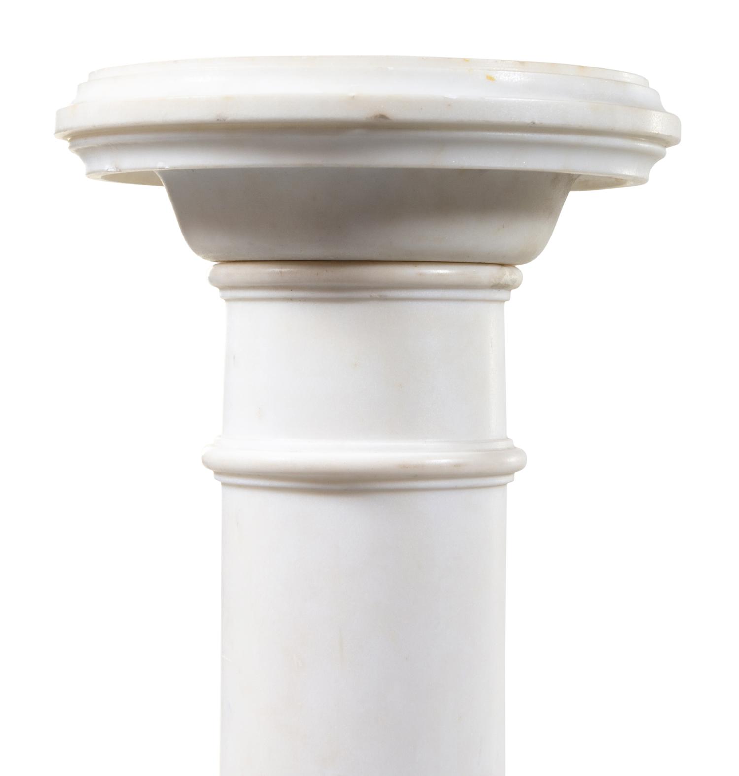 An Italian Carrara Marble Pedestal