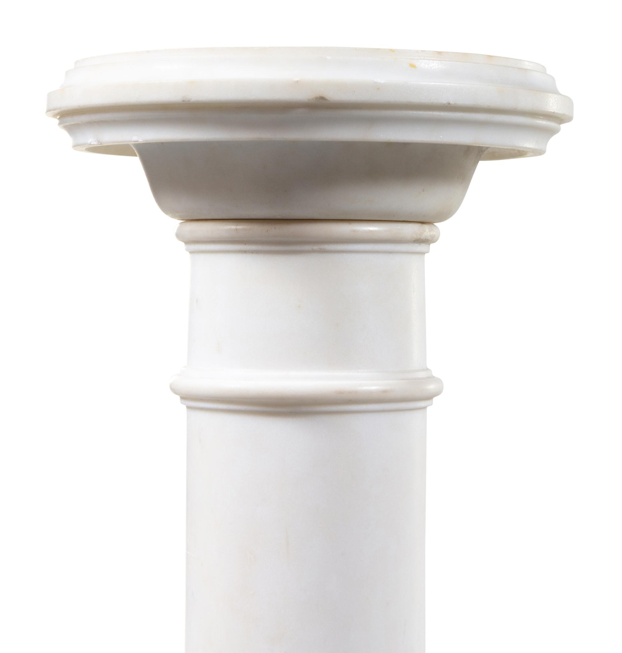 An Italian Carrara Marble Pedestal