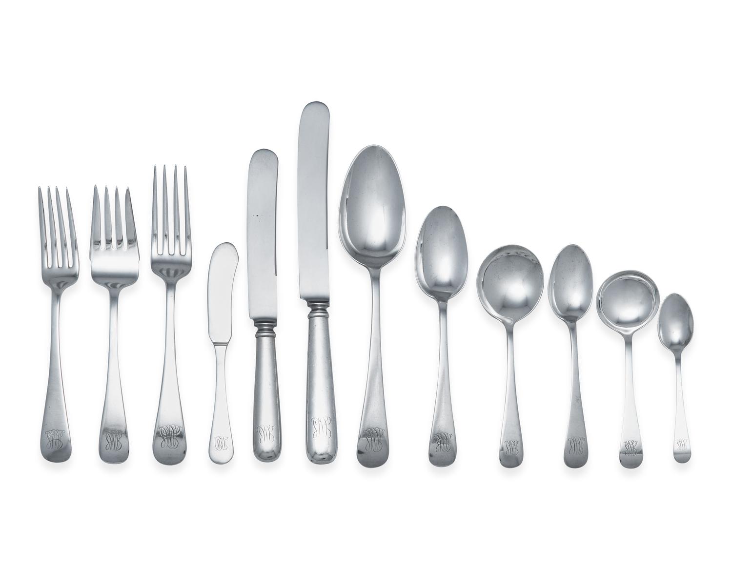An Assembled American Silver Flatware Service