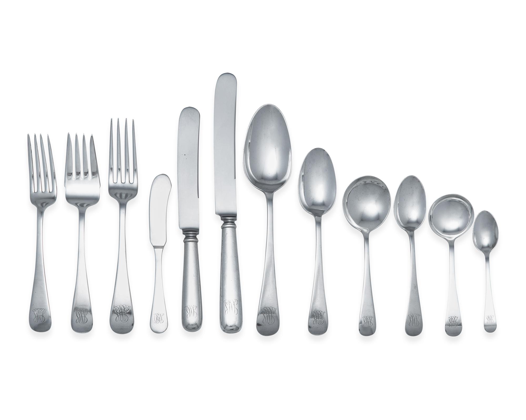 An Assembled American Silver Flatware Service