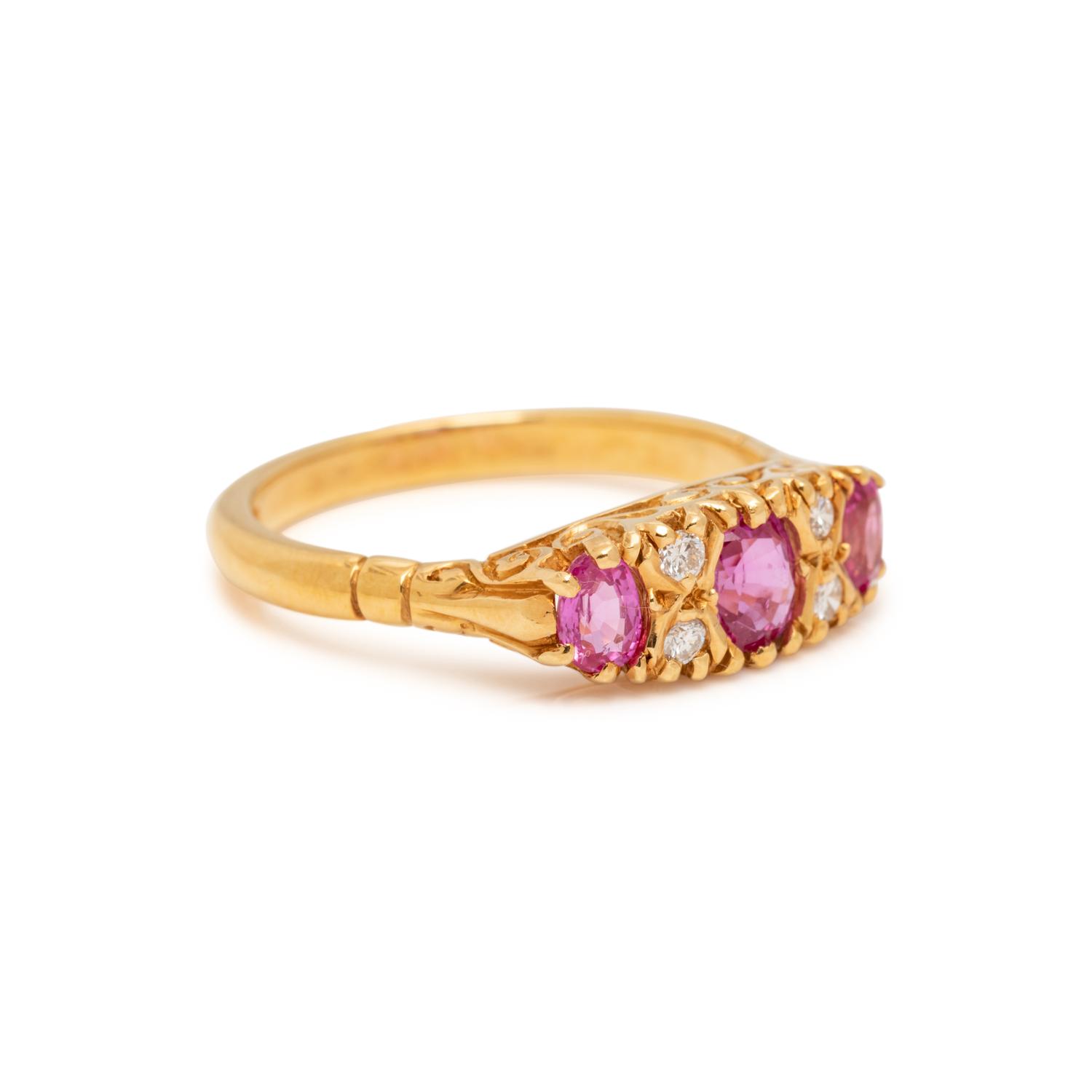 PINK SAPPHIRE AND DIAMOND RING