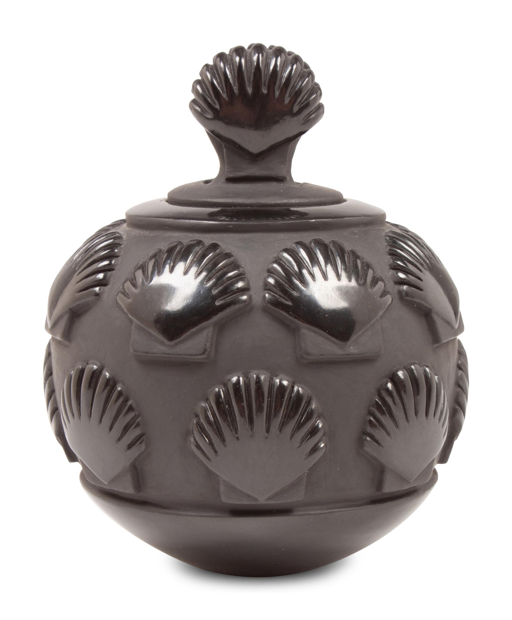 Lidded Blackware Pottery Jar