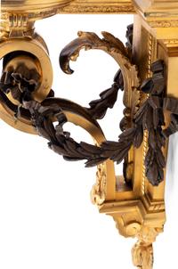 A Pair of Louis XVI Style Gilt and Patinated Bronze Wall Brackets